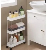 Carrellino da Bagno Slim Salvaspazio 40x13.5 H 60cm Bianco Accessori da Bagno