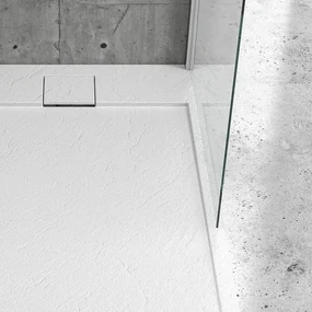 Kamalu - Piatto doccia in resina 80x120 effetto pietra | KR1000