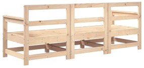 Set salotto da giardino 3 pz in legno massello di pino