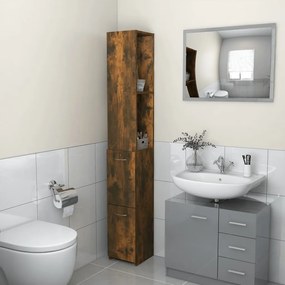 Armadietto Bagno Rovere Fumo 25x26,5x170cm İn Legno Multistrato /
