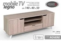 Mobile Porta tv basso rovere ante e ripiani cm 140 x 40 x 50 h