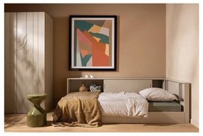 Letto singolo grigio/beige in pino massiccio rete non inclusa 90x200 cm Carter – WOOOD