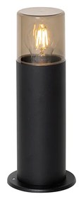 Lampada da esterno a stelo nera con paralume fumé 30 cm IP44 - Odense