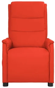 Poltrona reclinabile elettrica rossa in similpelle