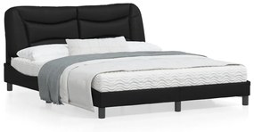 Giroletto Con Luci Led Nero 160x200 Cm İn Similpelle /