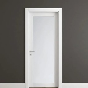 Porta interna a battente Sun Vetrata in MDF colore bianco matrix, L 90 x H 210 cm, apertura reversibile