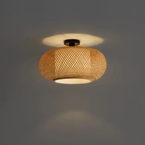 Plafoniera Japandi in bambù con interno bianco - Liva