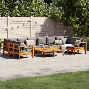 Set divano da giardino 8pz con cuscini legno massello di acacia