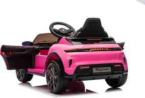Macchina Elettrica per Bambini Porsche Taycan Turbo S 12V con Telecomando Bluetooth Luci LED e Tappetini Rosa...