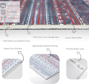 Tappeto viola/grigio lavabile 80x150 cm Vintage Stripe – Mila Home