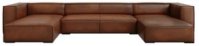 Divano angolare in pelle marrone cognac (a U) Madame - Windsor &amp; Co Sofas