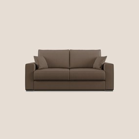 Dream Divano letto moderno dai morbidi cuscini in tessuto smacchiabile T05 marrone