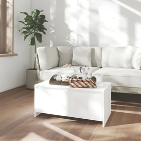 Tavolino Da Salotto Bianco 90x50x41,5 Cm İn Legno Multistrato /