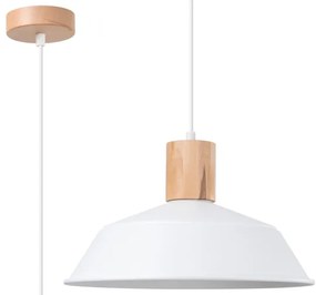 Sollux SL.1321 - Lampadario a sospensione con filo FANO 1xE27/15W/230V diametro 34 cm bianco