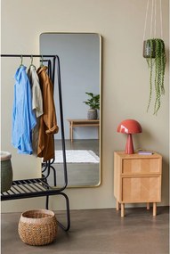 Comodino in legno di quercia naturale con motivo a spina di pesce Herringbone - Hübsch