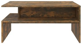 Tavolino da salotto rovere fumo 90x60x42,5 cm legno multistrato