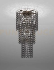 Giogali lampadadario a soffitto ca3 cristallo fume' e bronzo opaco ...