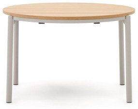 Kave Home - Tavolo rotondo allungabile Montuiri impiallacciatura di rovere e gambe d'acciaio finitura