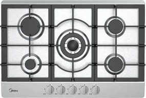 Piano cottura a gas MIDEA MIG507TCXG 5 fuochi L 75 cm acciaio inox
