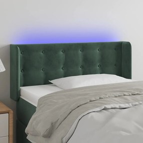 Testiera A Led Verde Scuro 93x16x78/88 Cm İn Velluto /