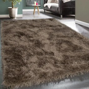 Tappeto Shaggy a pelo Lungo Mirage  Colore Marrone, Dimensioni Tappeti cm 120x170