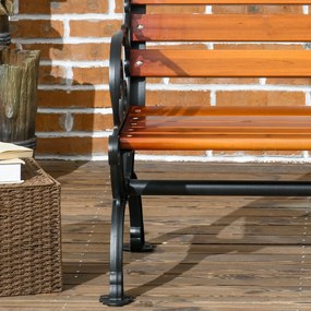 Panchina da Giardino 2 Posti con Braccioli 120x64x79 cm in Alluminio e Legno Teak...