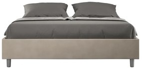 Letto contenitore da 160x190 in microfibra sabbia Azelia