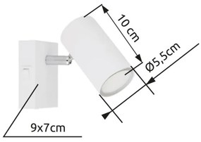 Globo 57911-1W - Faretto da parete ROBBY 1xGU10/25W/230V bianco