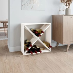 Portabottiglie Bianco 62x25x62 Cm İn Legno Massello Di Pino /