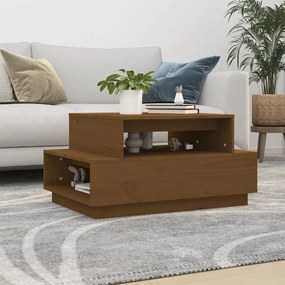 Tavolino Da Salotto Ambra 80x55x40,5 Cm Legno Massello Di Pino /