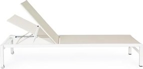 Lettino In Alluminio Impilabile Con Ruote Konnor Bianco New Bizzotto