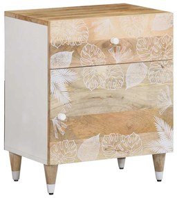 Comodino 50x33x60 Cm İn Legno Massello Di Mango /