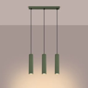 Sollux SL.1613 - Lampadario a sospensione con filo KARBON 3xGU10/10W/230V verde
