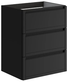 Mobile da bagno sotto lavabo TRATTO antracite opaco L 59.5 x H 78 x P 45.5 cm 3 cassetti, lavabo non incluso