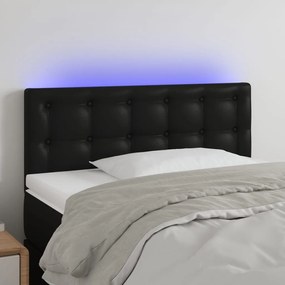 Testiera Nero A Led 90x5x78/88 Cm İn Similpelle /