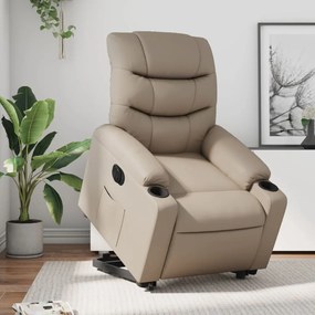 Poltrona Alzapersona Reclinante Elettrica Cappuccino Similpelle /