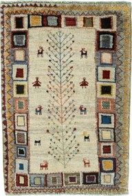 Gabbeh Tappeto 70x100 Beige (Iran) Annodato A Mano