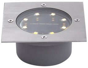 Set di 6 faretti da terra quadrati in alluminio con LED IP65 solari - Terry