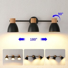 Brilagi - Faretto ODENSE 3xE14/10W/230V legno di caucciù/nero