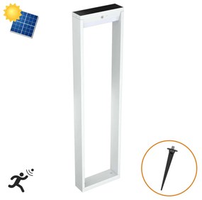 Paletto da giardino Solare Bianco con Sensore di Mov. 80cm serie VELA Colore Bianco Naturale 4.000K