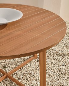 Kave Home - Tavolo da esterno rotondo Dafna in legno massello di acacia Ã˜ 120 cm FSC 100%