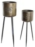 Set di Vasi DKD Home Decor Nero Champagne Metallizzato Metallo Loft 30 x 40 cm 25 x 25 x 80,5 cm (2 Unità)
