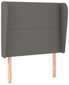 Testiera ad orecchio grigio 103x23x118/128cm in similpelle