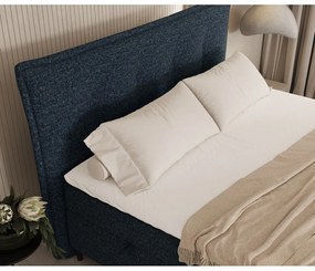 Letto boxspring blu scuro con contenitore 140x200 cm Sinai - Maison de Rêve