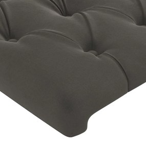 Testiera ad orecchio grigio scuro 93x23x78/88 cm in velluto