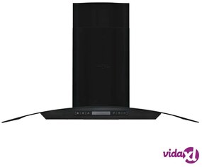 vidaXL Cappa Aspirante a Muro Acciaio Inox 756 m³/h 90 cm Nera