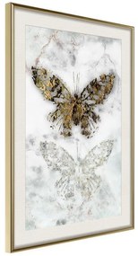 Poster  Butterfly Fossils  Cornice Quadri Cornice d'oro con passe-partout, Larghezza x Altezza Home decor 20x30