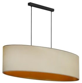 Duolla - Lampadario a sospensione con filo OVAL VEGAN 2xE27/15W/230V beige