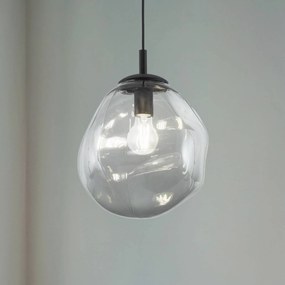 TK Lighting Sol Mini lampada a sospensione, vetro, Ø 25 cm, nero/grigio grafite