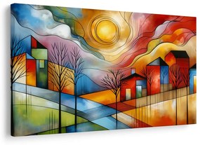 Quadro su tela – Villaggio colorato